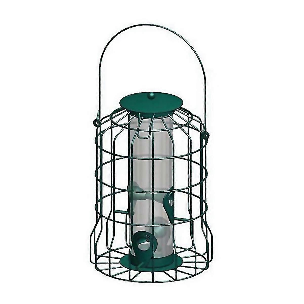 For bird deterrent feeder rustproof hanging bird feeder cage for garden backyard squirrelproof wild