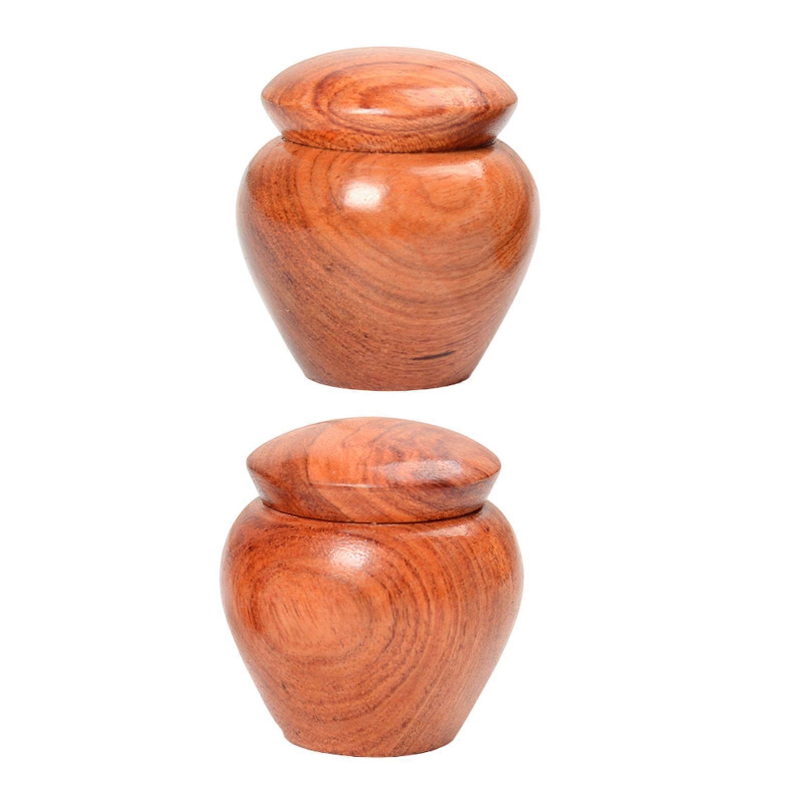 2pcs Rosewood Jars Perfect for Teas Lovers and Collectors Wood Airtight Canister with Airtight Lid Spices Container Multicolor