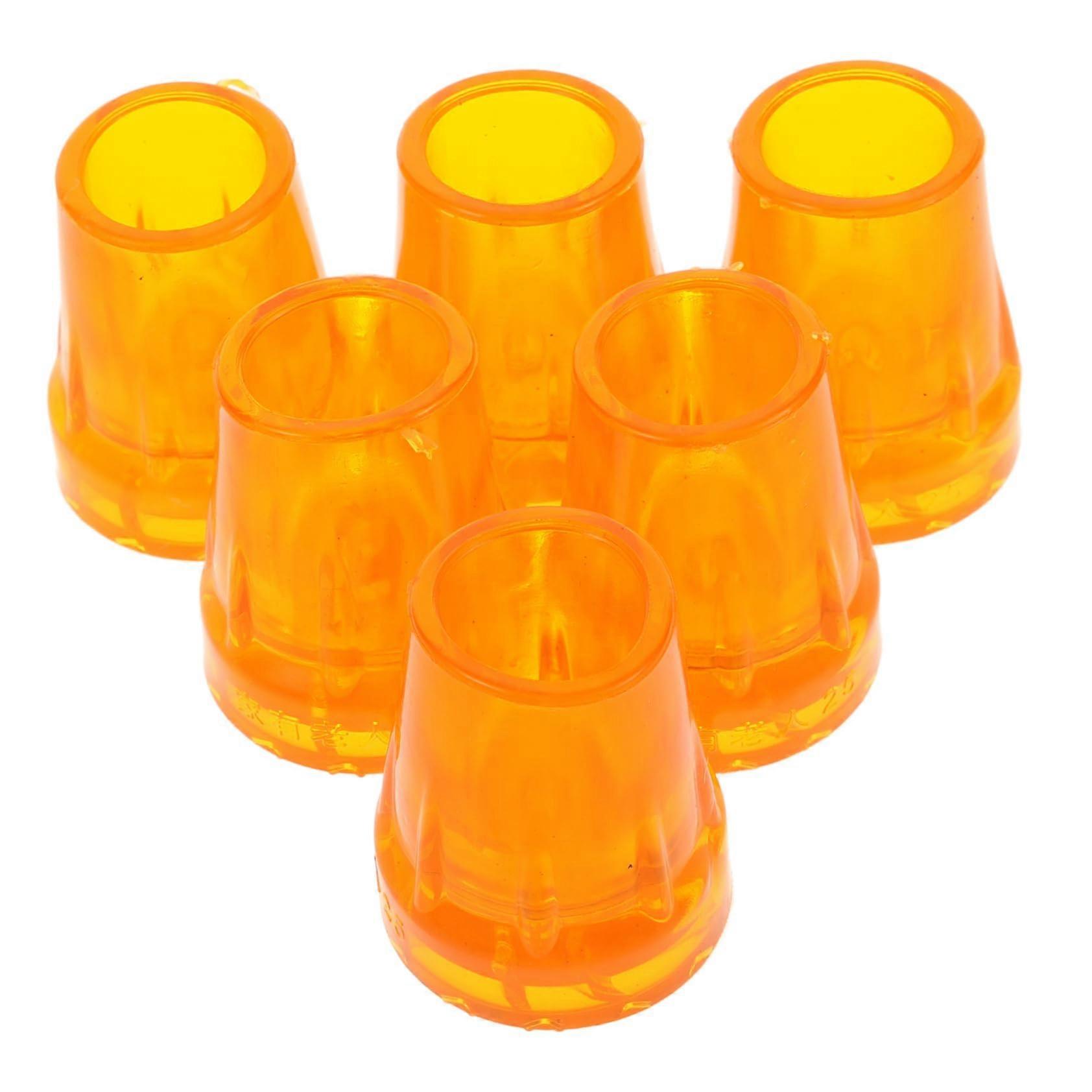 Cane Tips 6-Pack Heavy-Duty Orange Rubber Tips For Walking Sticks Replacement Bases For Men
