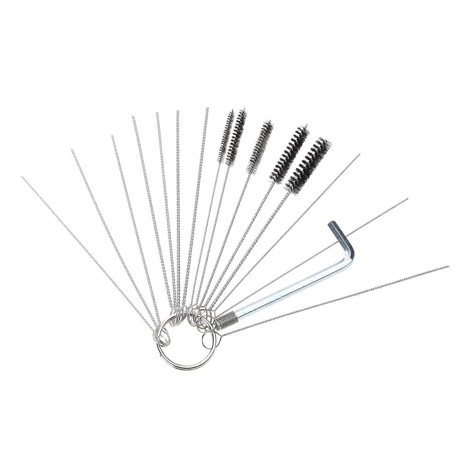 Carburetor Maintenance Tool Spray Gun Nozzle Cleaning Brush Set 15pcs High Accuracy Durable Brushes for Various Engines