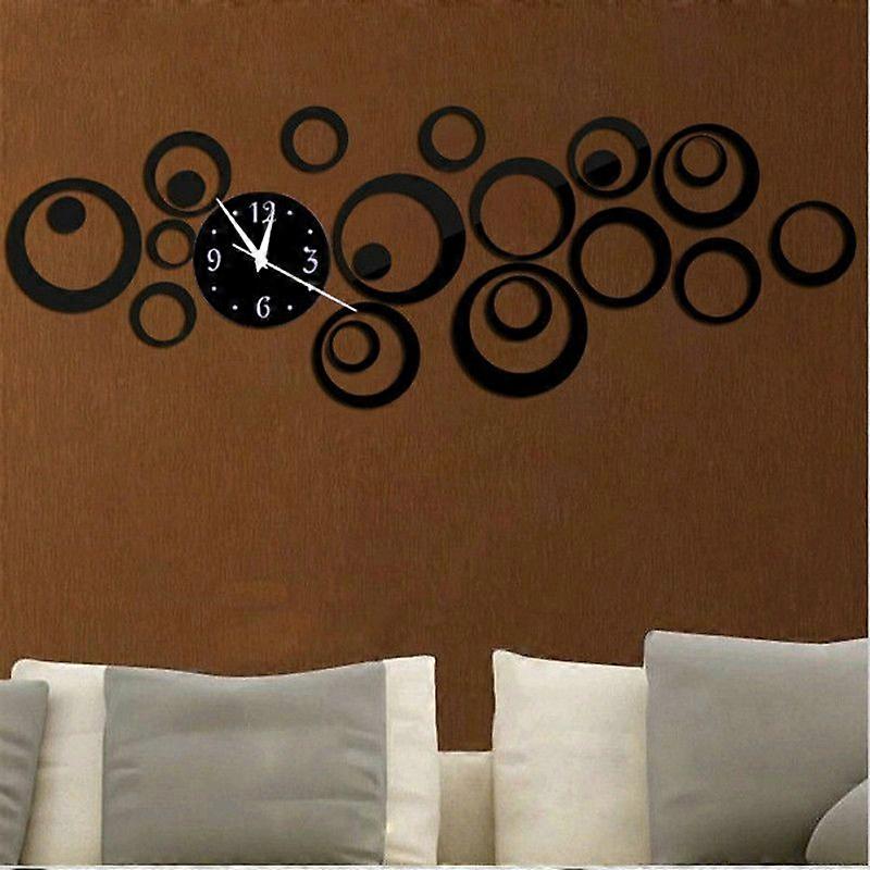 Wall Clock 3D Three-dimensional Acrylic Fashion Mirror Wall Stickers Clock DIY Circle Combination