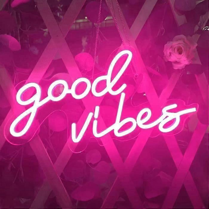 COOVEE Neonskilt - Spillerum - Gode vibes - Pink - 40*20cm