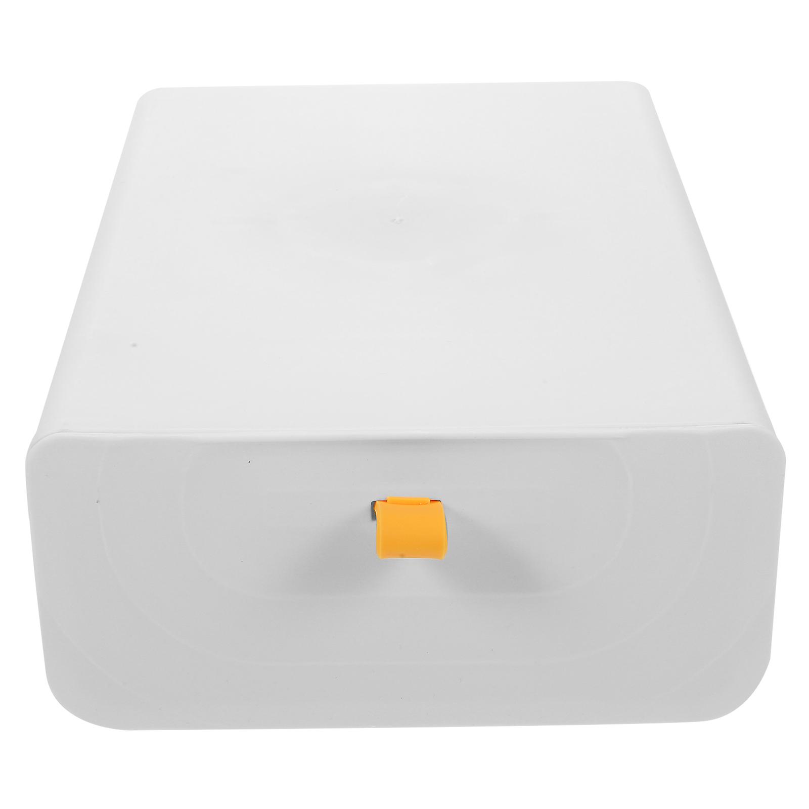 White Plastic Hidden Storage Box for Desk Bottom with Fine Workmanship and Adjustable Separation 7.5 x 4.3 x 3.1 inches