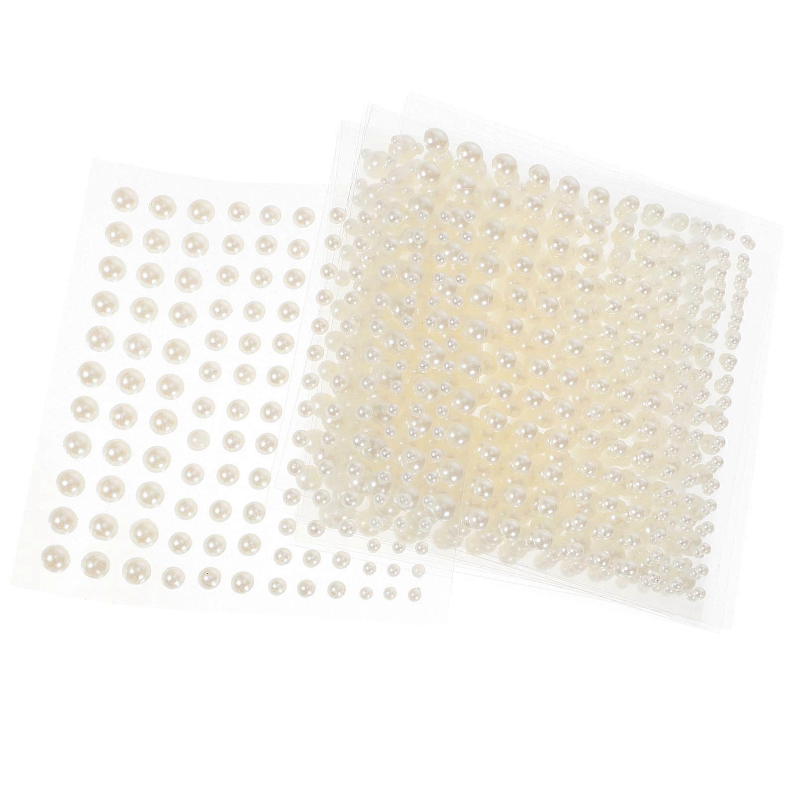 Self Adhesive Pearl Stickers 10 Sheets for DIY Crafts, Nail Art, and Decor Durable Faux Pearl Embellishments, Easy to Use for Makeup and Creative