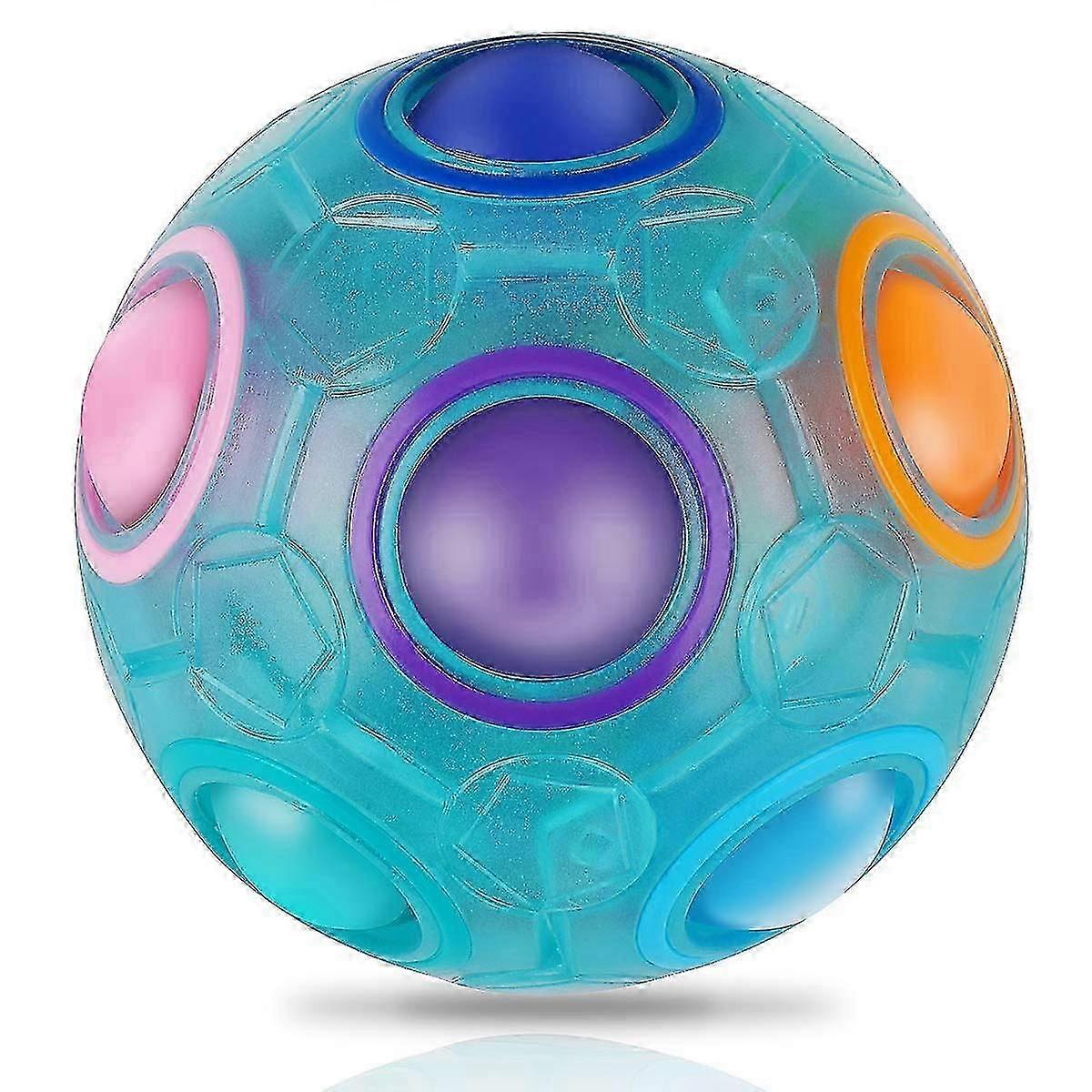 Magic Rainbow Fidget Ball Speed Puzzle Cube Brain Teaser Toy for Kids & Adults - Stress Relief & Stocking Filler