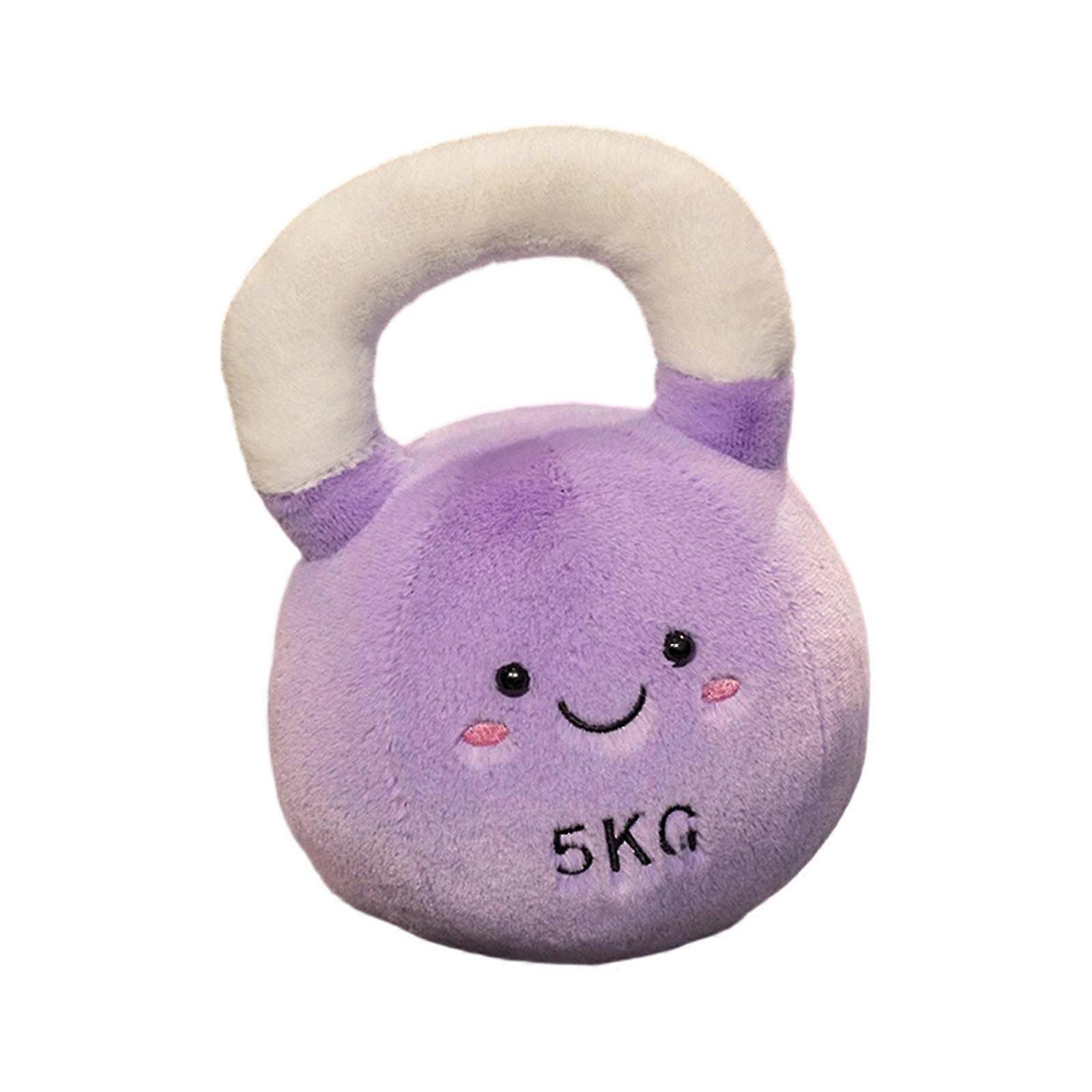 Whimsical Fitness Plush Toy Set For Infants Soft Kettlebell Shape Design Safe Chewable Baby Gift Purple
