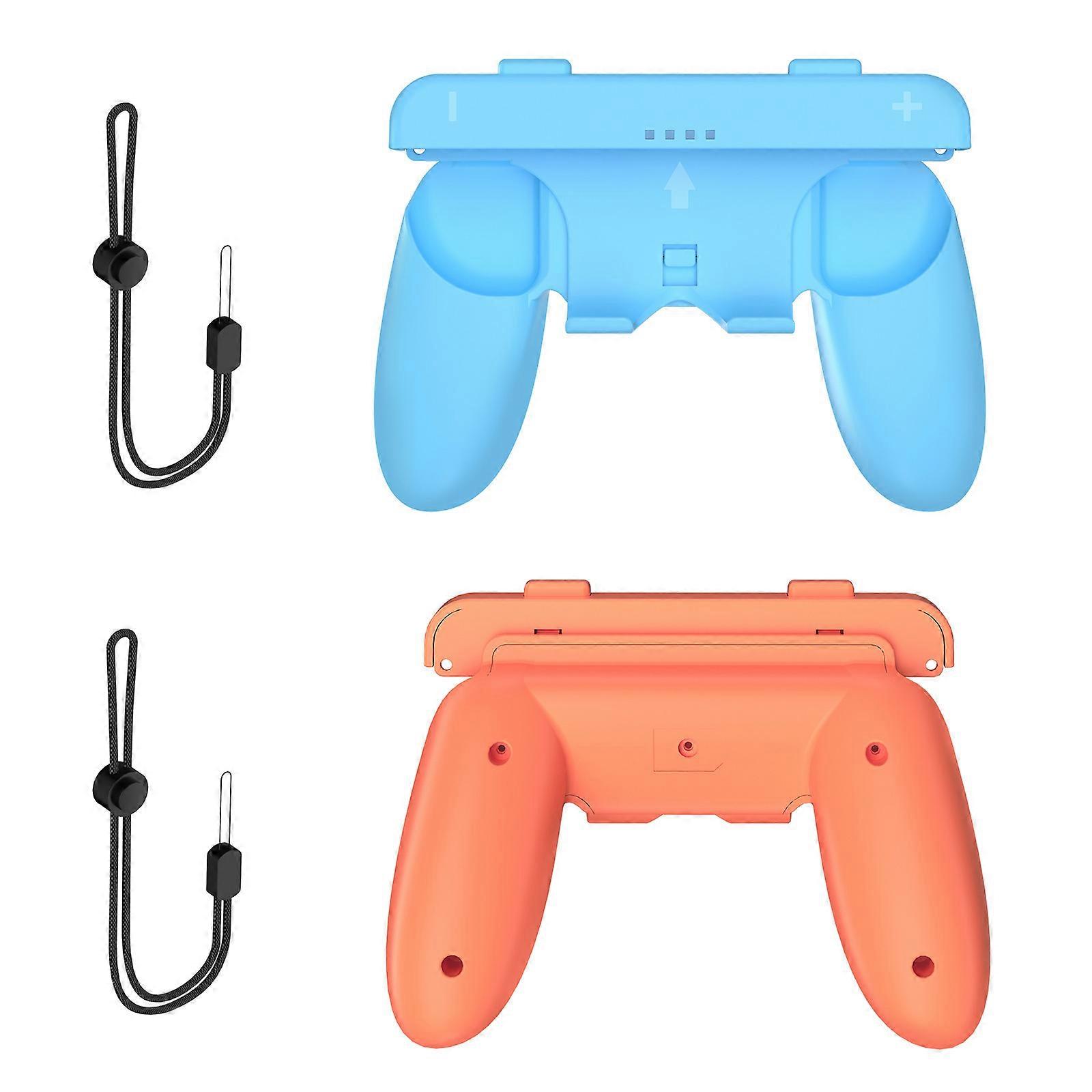 Detachable Multipurpose Controller Grips For NS 2 Heat Resistant ABS Construction Ergonomic Nonslip Design Orange and blue