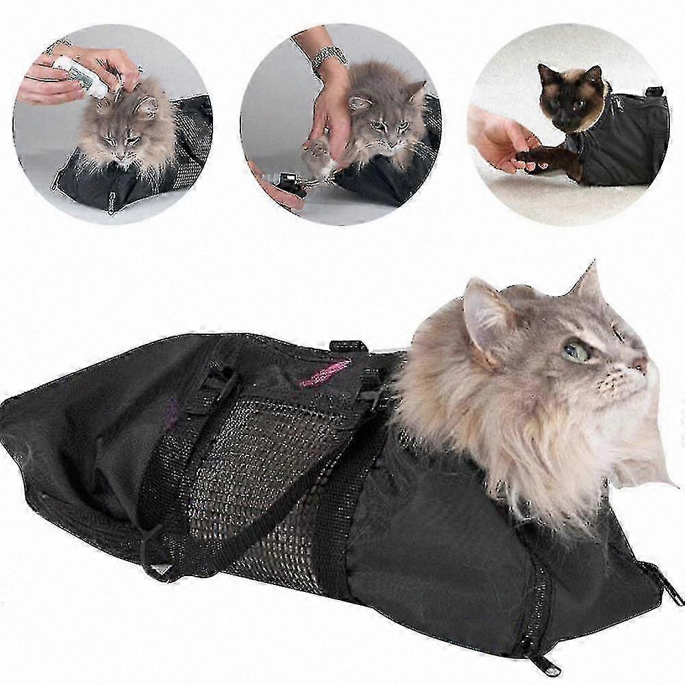 Sturdy Mesh Feline Grooming and Bathing Sack for Paw and Nail Care