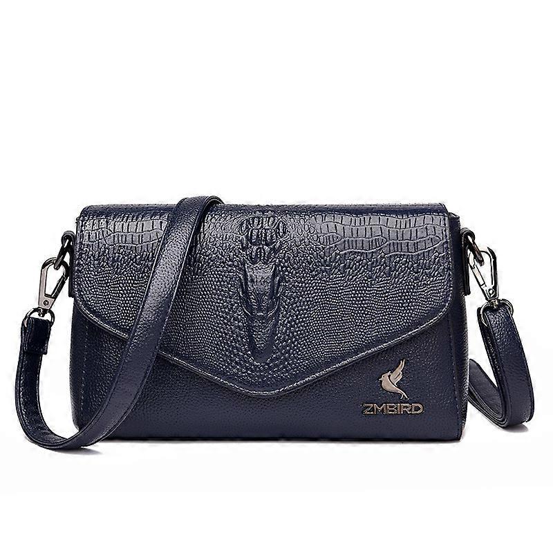 Alligator-embossed PU small square bag with practical storage function