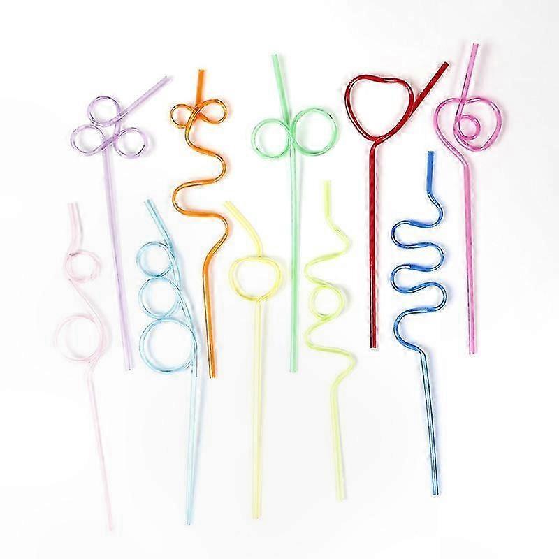 10 Pack of Fun Reusable Drinking Straws for Kids Parties and Beverages