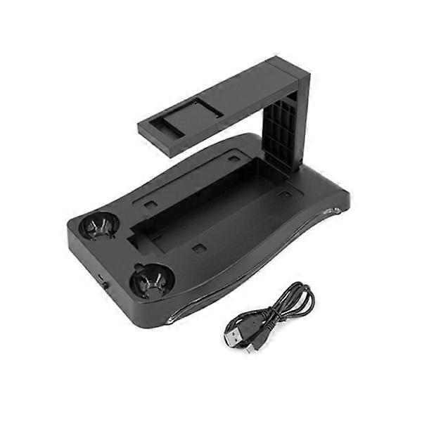 Charging Station for PS4 VR, 4 in 1 VR Headset Stand with 2 Gamepad Controller Charging Stand