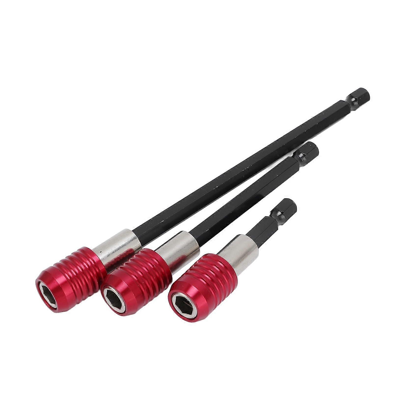 Magnetic Drill Extension Bit Holder Set of 3, 2.36in, 3.94in, 5.91in, Alloy Steel for Woodworking and Automotive Use