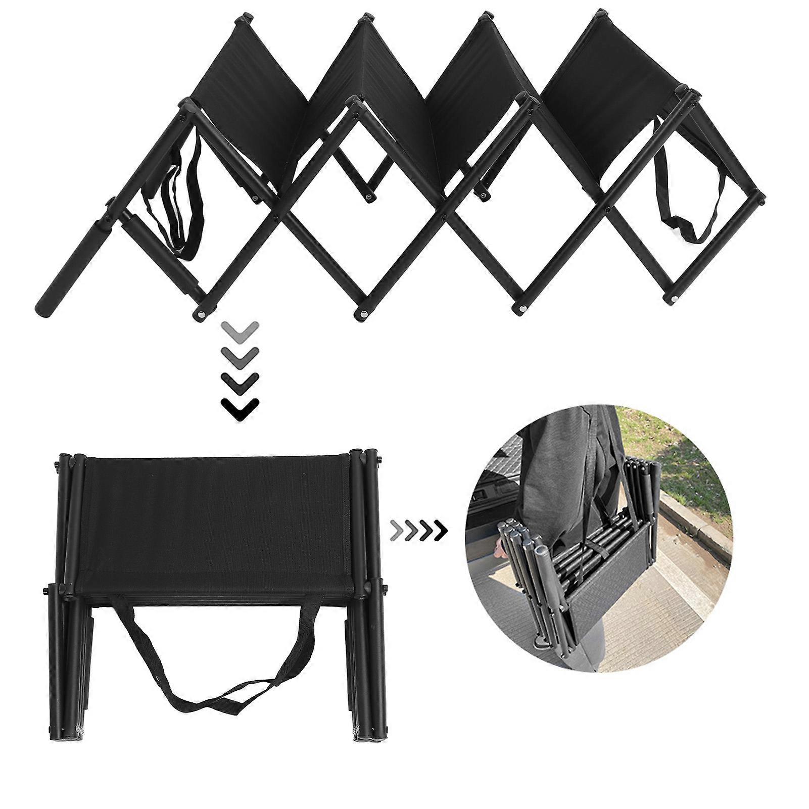 Bærbar Foldbar Hundetrappe 4 Trin Sort 101x76x47cm Rampe