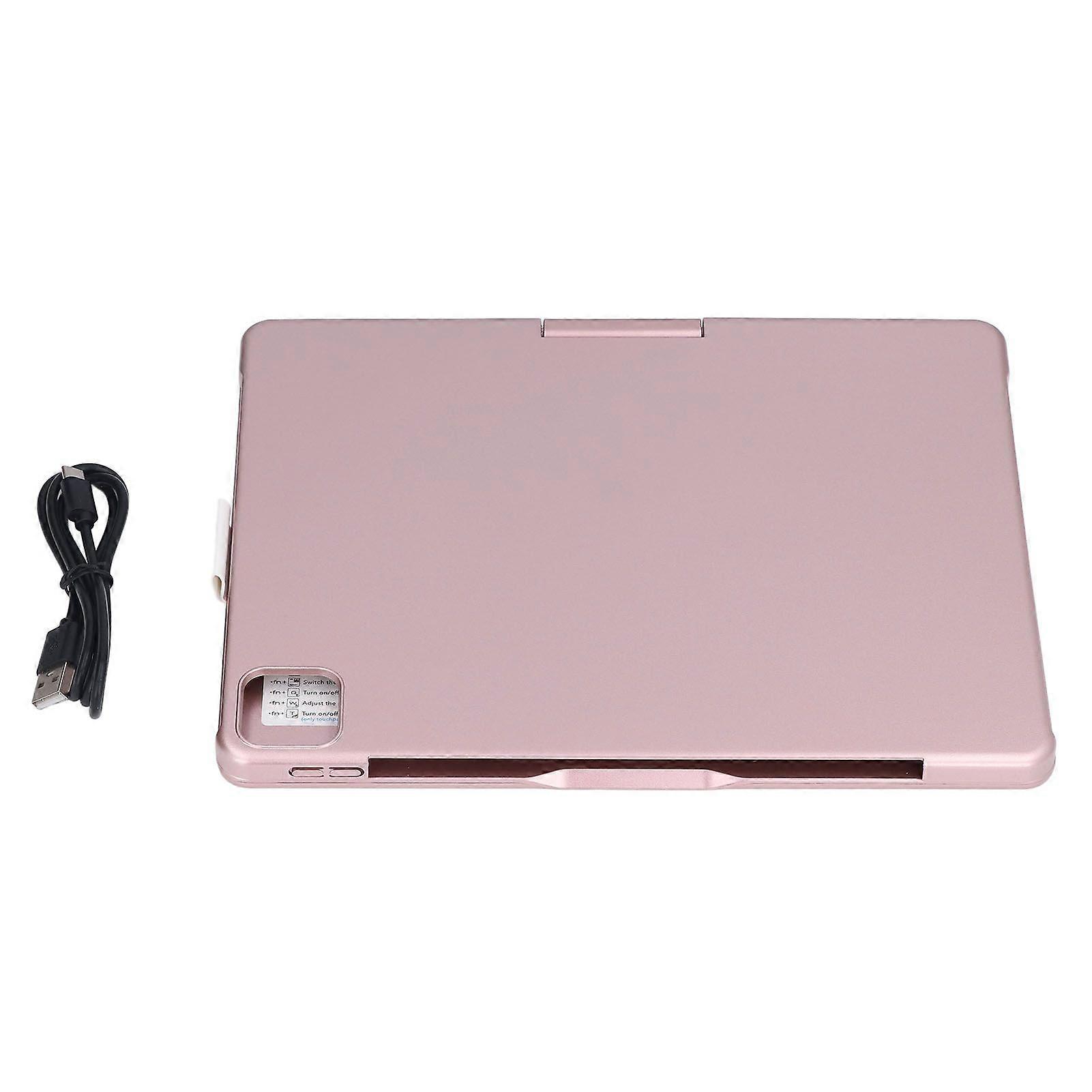 Tablet Case with Keyboard 360 Degree Rotatable RGB Backlight Rose Gold Touchpad Keyboard Cover for IOS Tablet 11in 10.9in