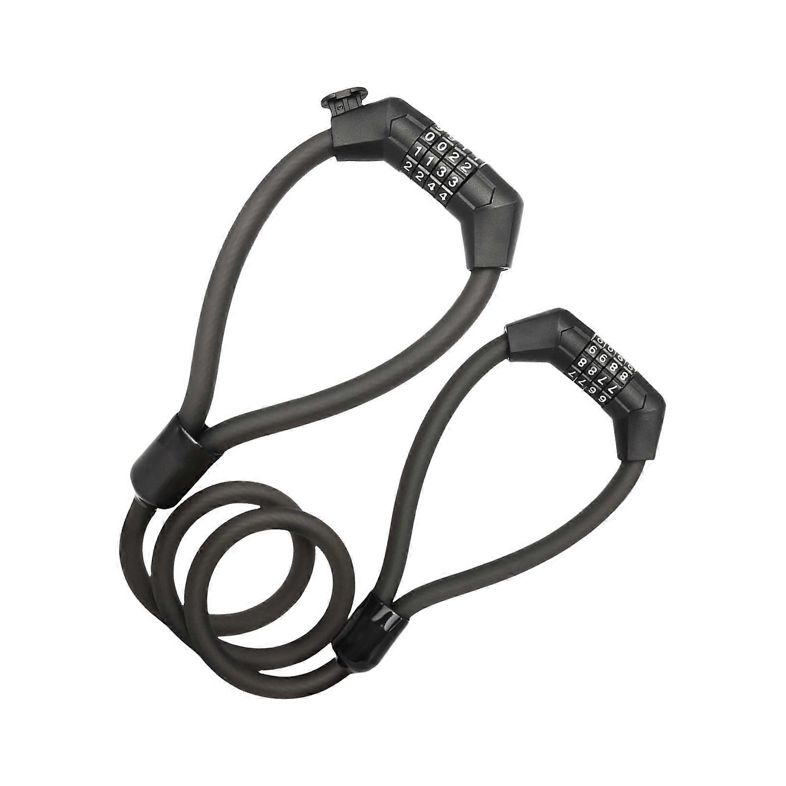 Portable Bicycles 4 Digit Security Password Lock High Security Padlocks AntiTheft Bicycles Cable Lock for Mountain Bike  Black