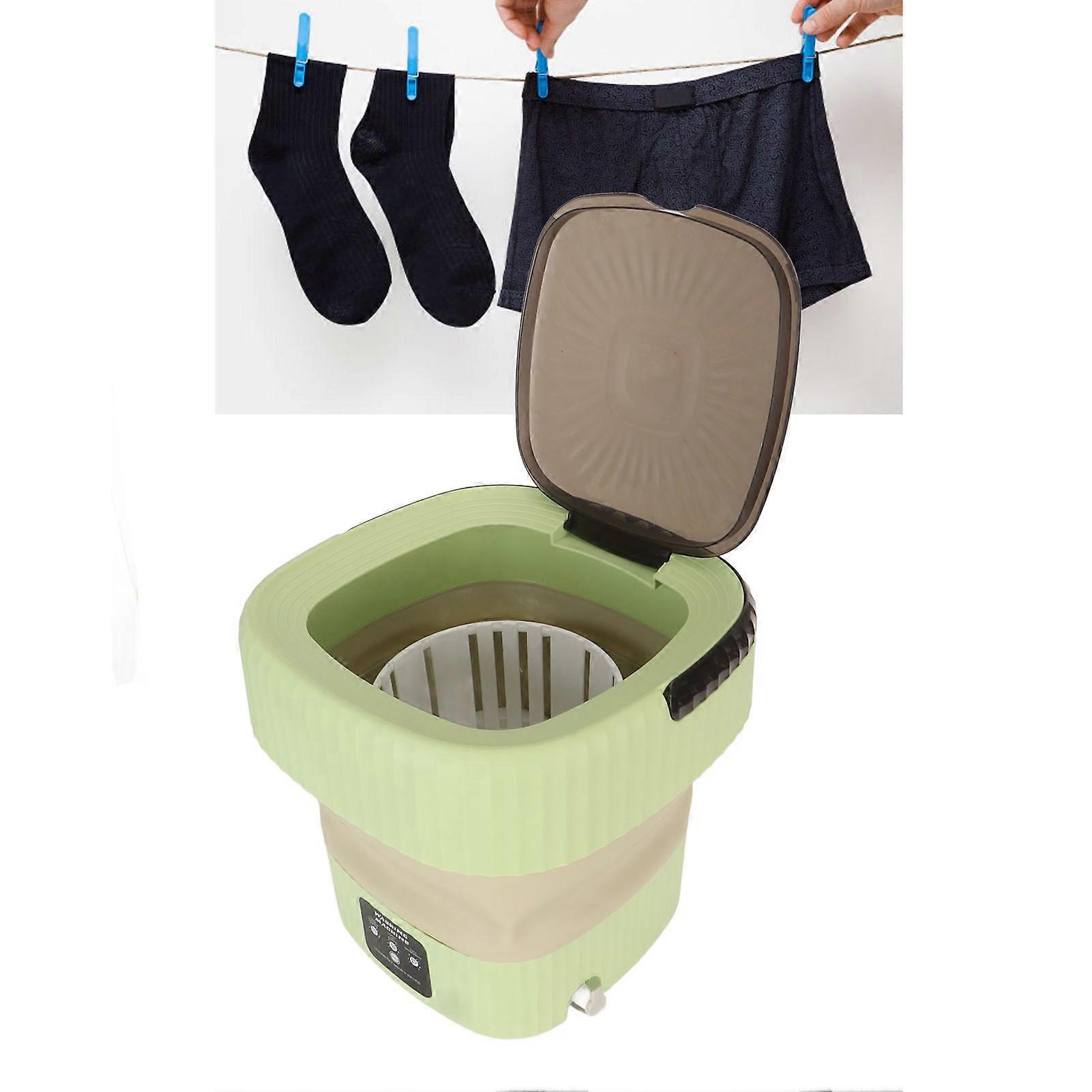 10L Foldable Mini Portable Washing Machine Green 29.5x29cm UK Plug