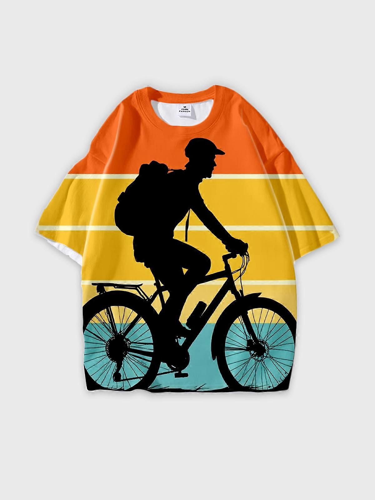 T-Shirt Short Sleeve Round Neck, Summer Casual Loose Graphic Tee, Unisex Pattern V3059