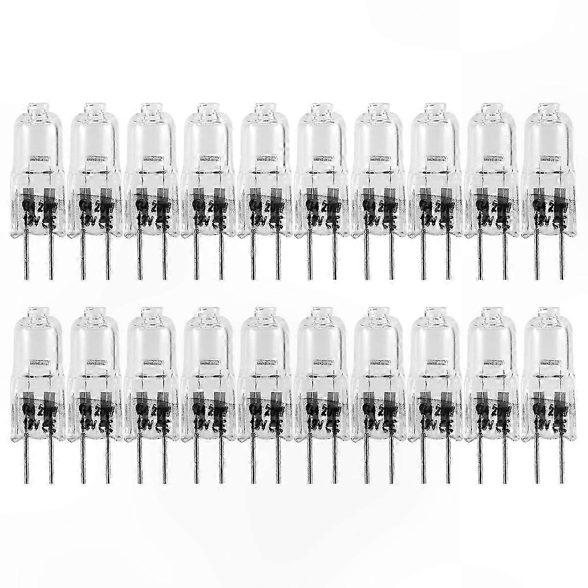 20-Pack G4 Halogen Bulbs, 20W 12V Clear 2-Pin Light Lamps for Cooker Lighting and Signal Use