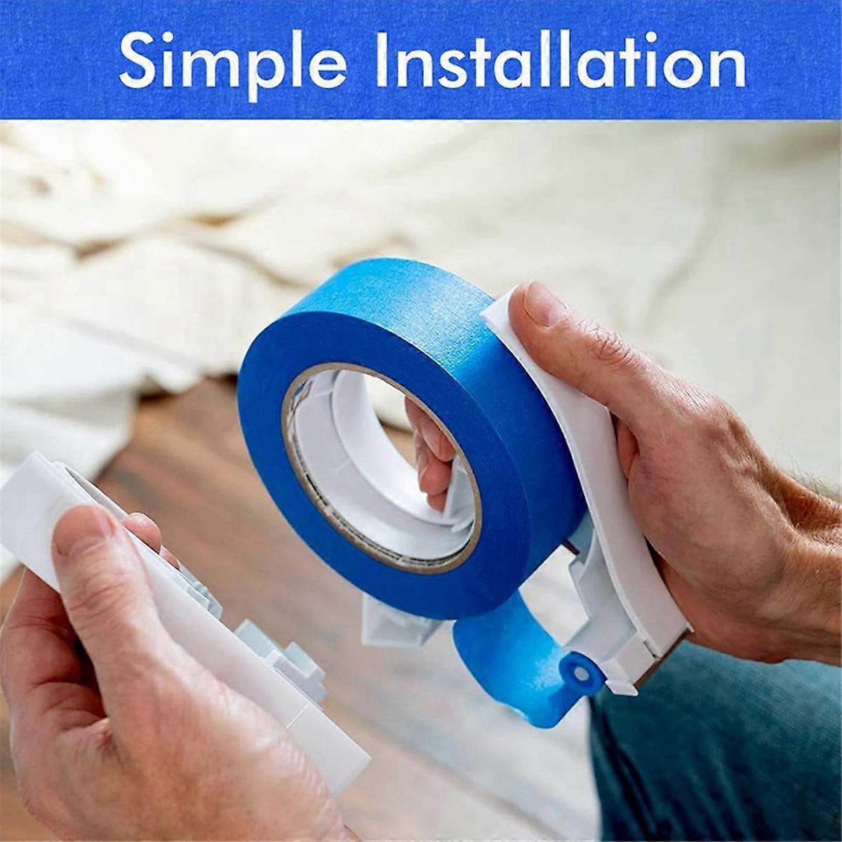 Masking Tape Dispenser, Easy to Grip Rounded Handles, Serrated Cutting, Labor Saving Pulley, Saves Time