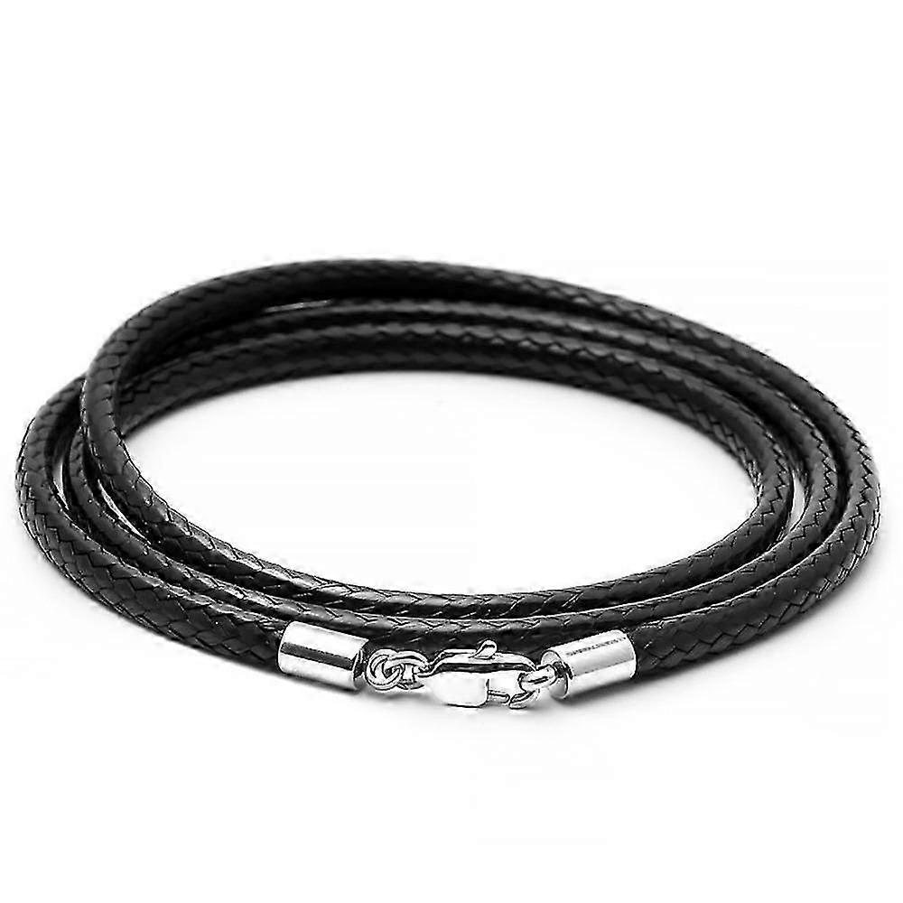 3MM rustfrit stål spænde læder reb halskæde - DIY mulighed for mænd og kvinder