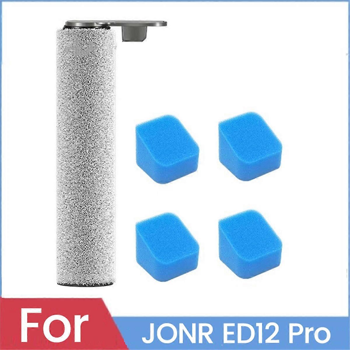 5PCS Roller Brush and Sponge Set for ED 12pro Floor Scrubber Replacement Parts Main Brush Sponge