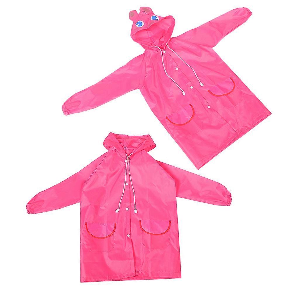 Girls Rain Poncho Waterproof Rainsuit Animal Shape 3d Cartoon Full Body Coverage Thickened Material For Toddlers 2Pack