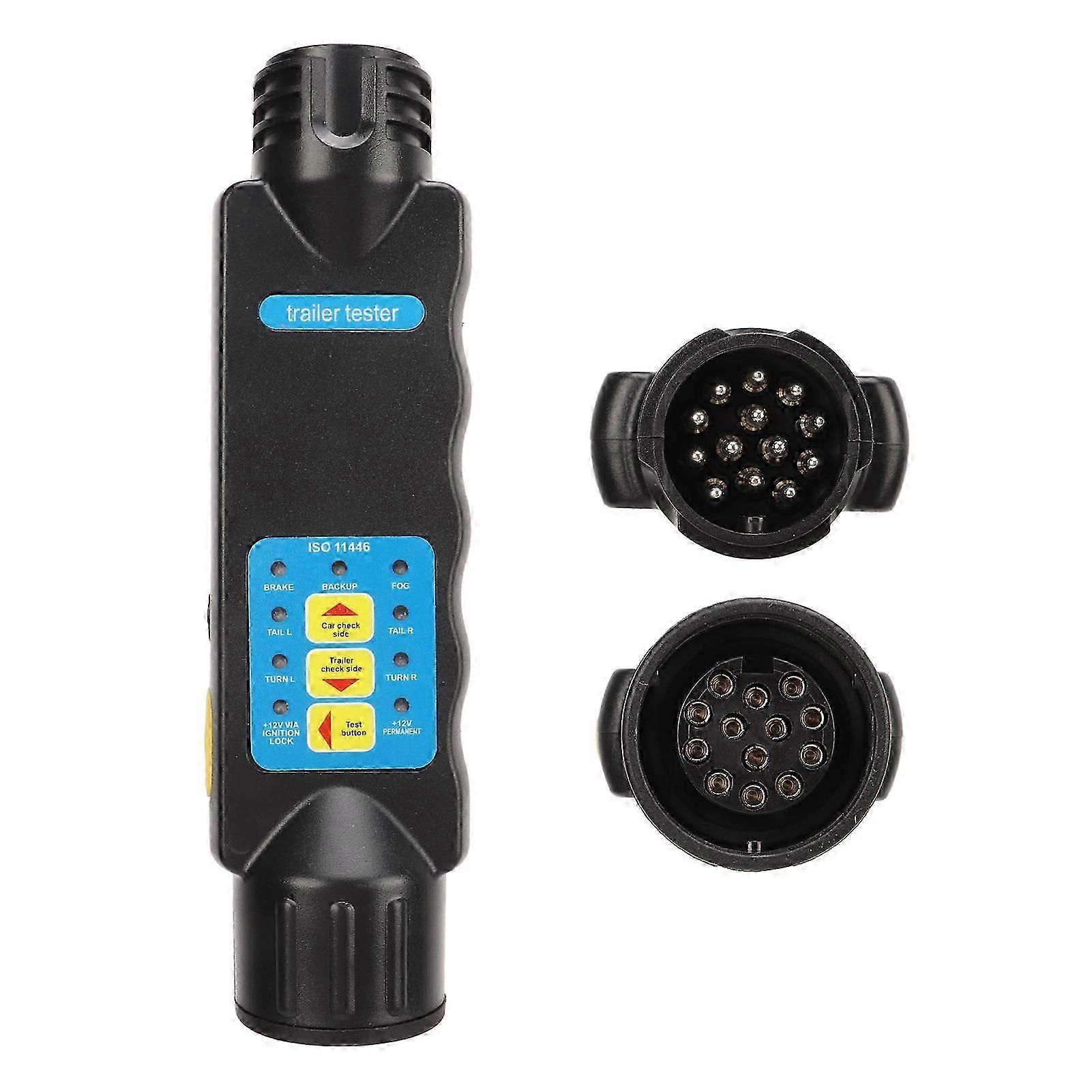 Trailer diagnostic tool for RV - 12V 13pin tow bar wiring tester with resistance test