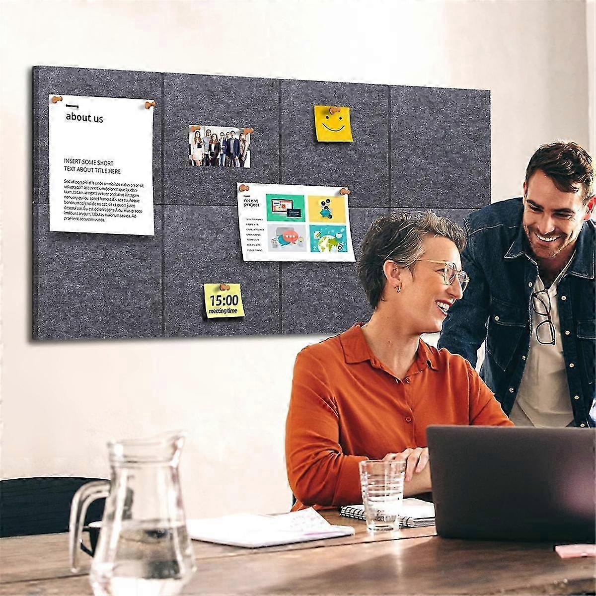 Cork Board Wall Felt Board Tile with 60 Push Pins A