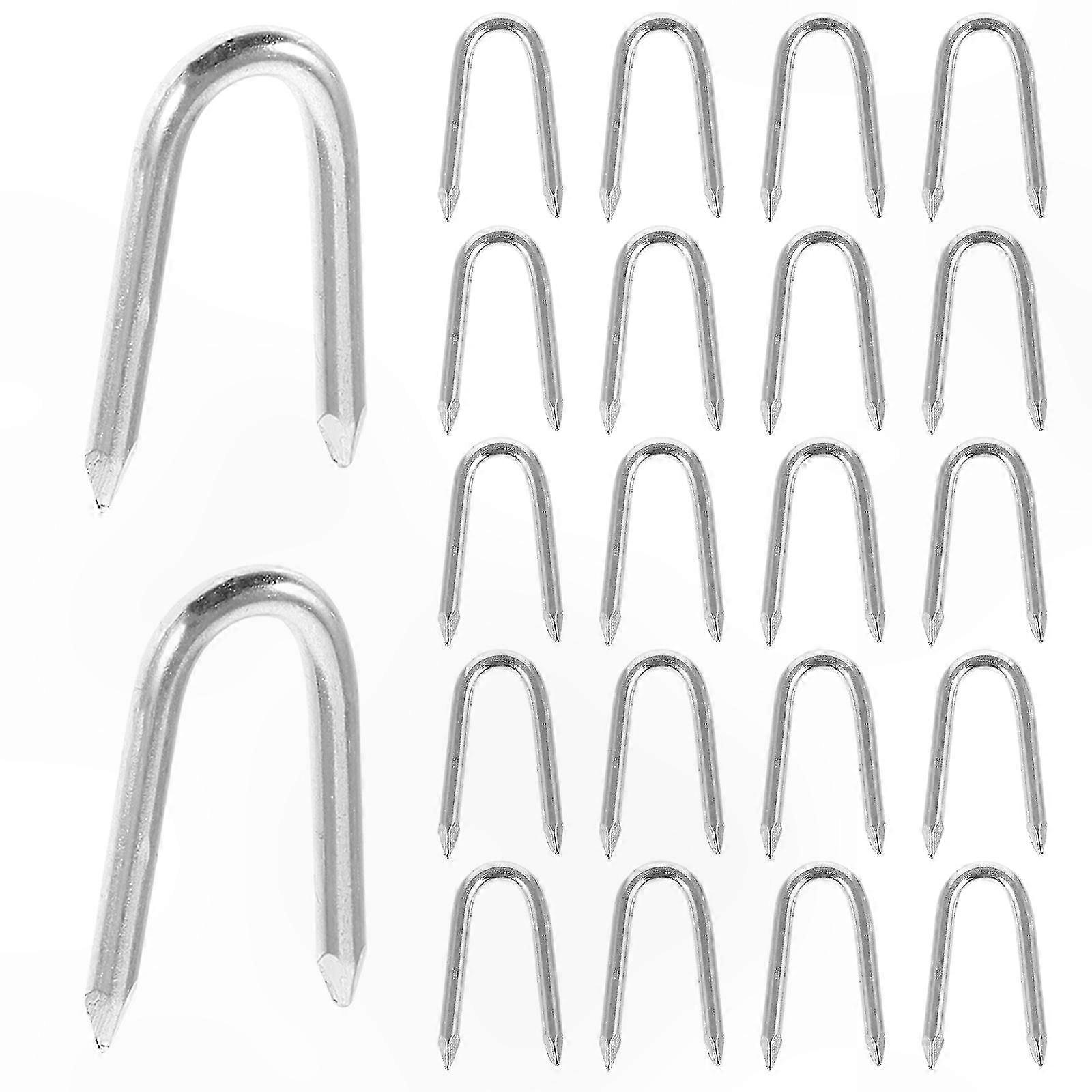 50 Pack U-Shaped Metal Stakes for Garden Fencing and Fixing Projects