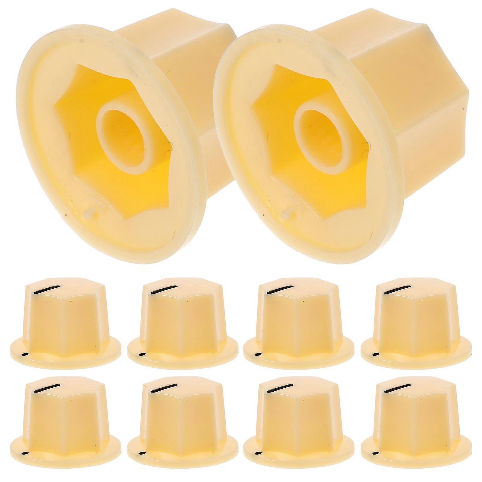 Electric Guitar Knobs Volume Control Knob Replacement 10Pcs Plastic Yellow
