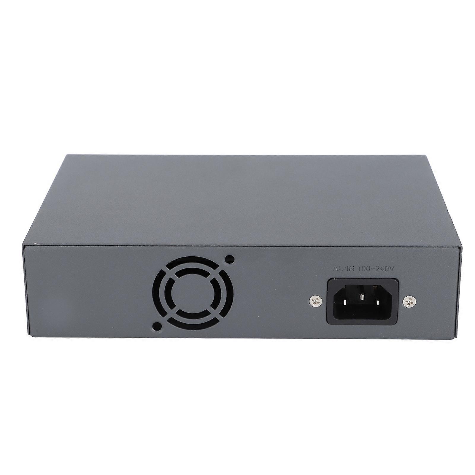 6-Port PoE Switch IEEE802.3af/at 100Mbps Fanless Desktop UK Plug