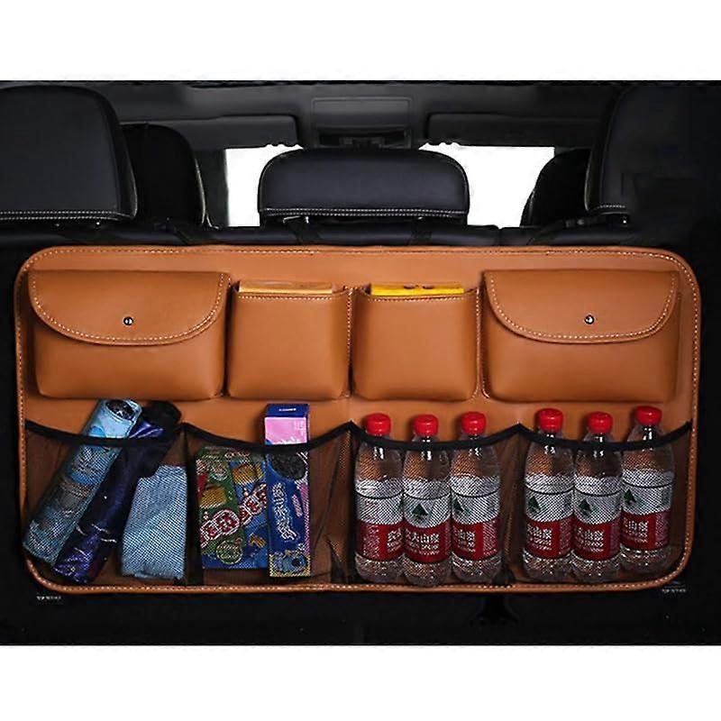 Car Boot Organiser For BMW 7 Series 2015, Large Capacity, Hanging Storage Bag, C/Brown