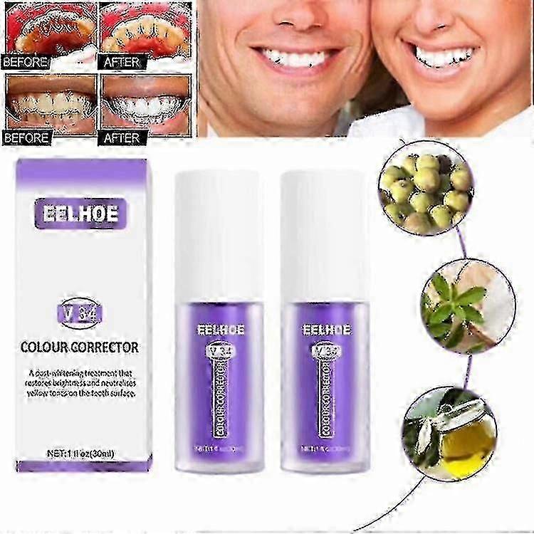2pcs V34 Whitening Toothpaste Reduce Yellowing ,used For Teeth Cleaning, And
