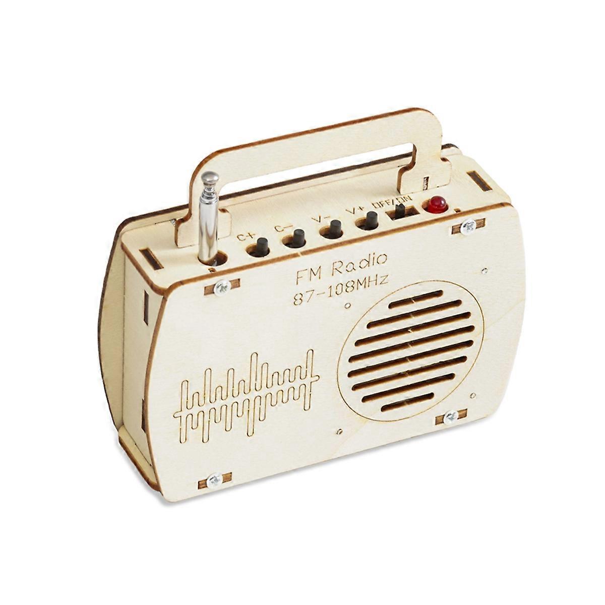 DIY FM Radio Model Kit Wooden Science Project Physics Project