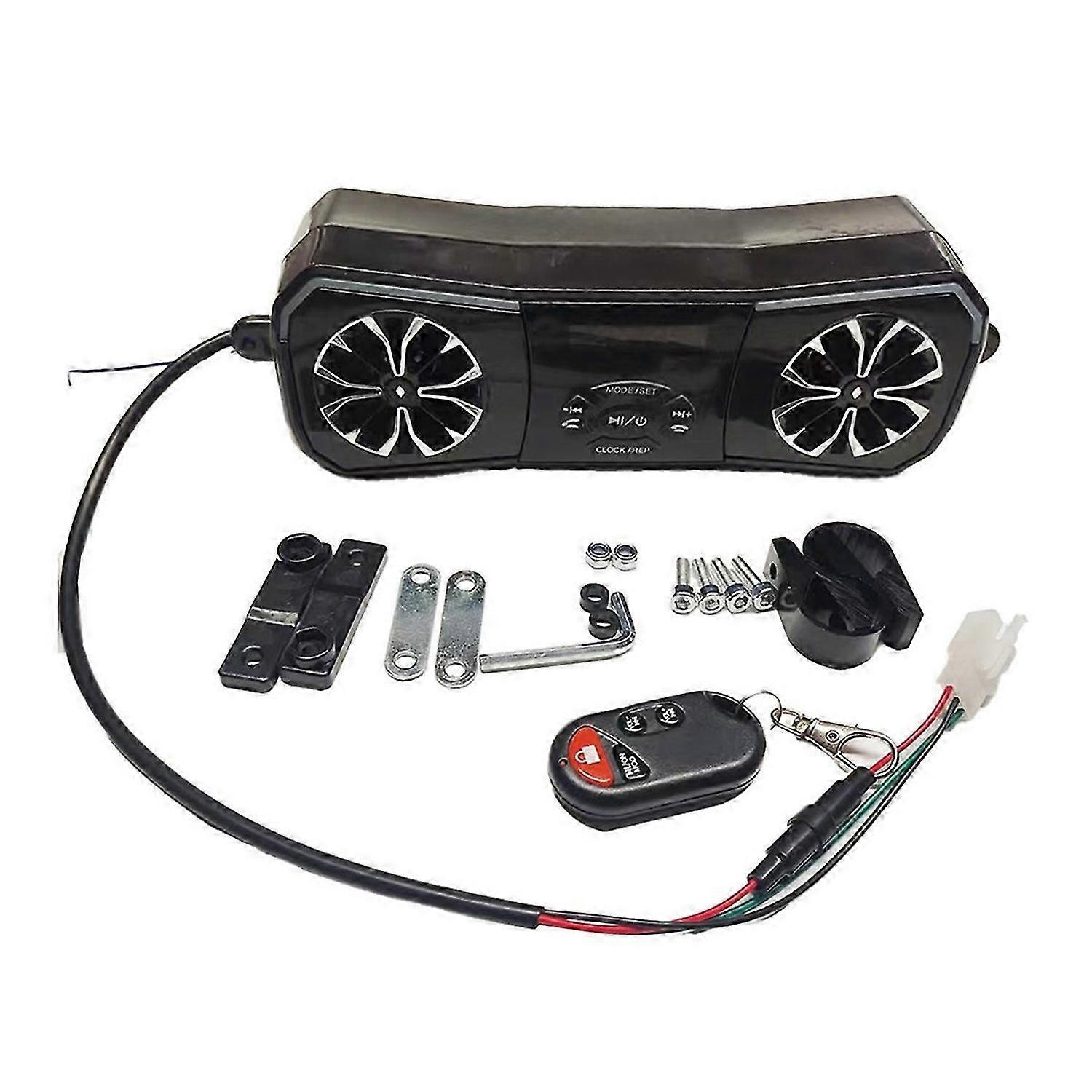 Motorcycle Speakers Wireless Stereo Audio System 12V Handlebar Mount