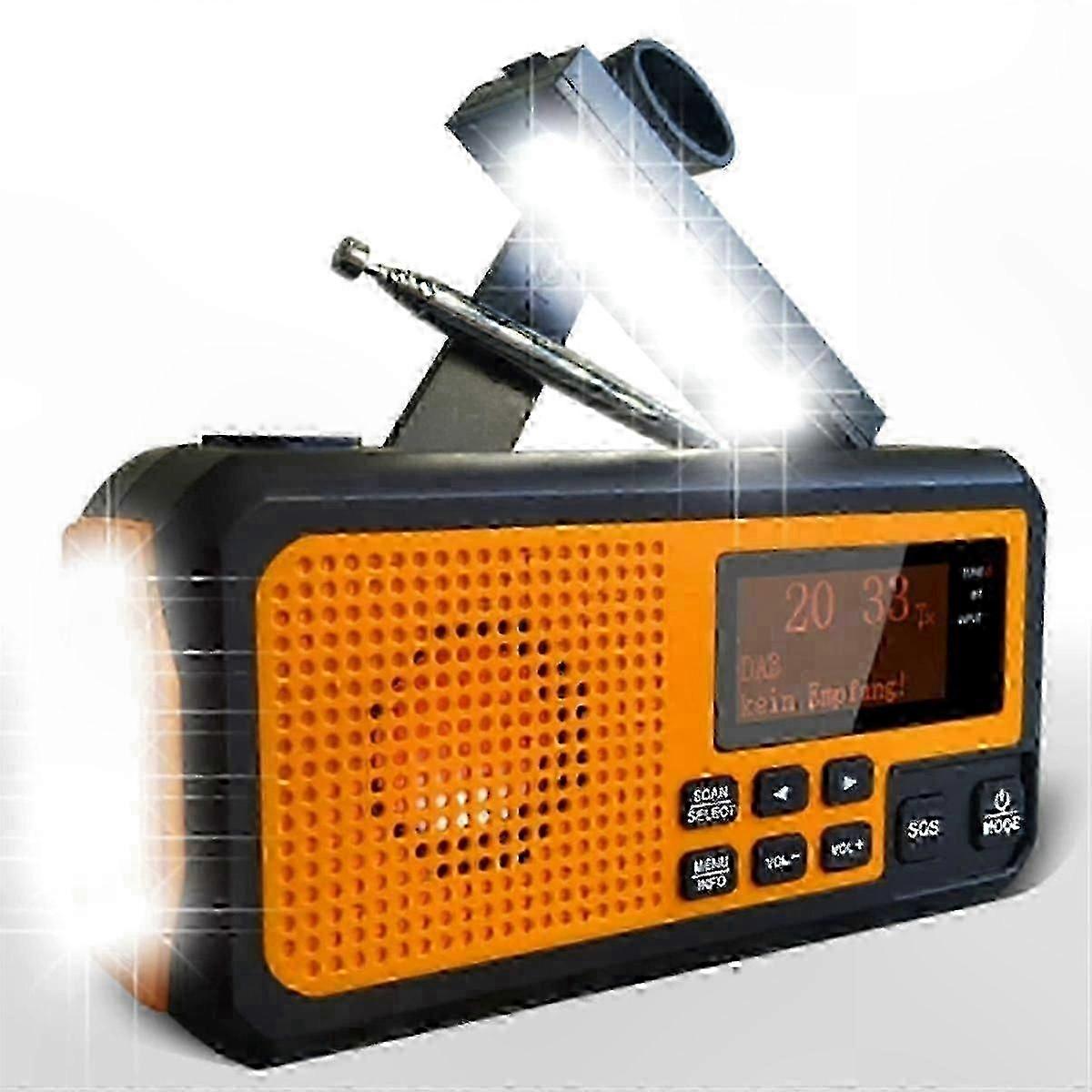 Emergency Solar Radio with FM Bluetooth, 5000mAh Battery, Alarm Clock, and Blackout Function for Outdoor and Emergency Use