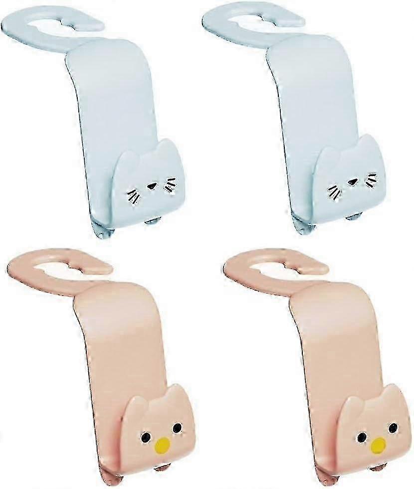 JiaWei Set of 4 Cute Cat Headrest Car Seat Hooks Universal Car Storage Hooks for Hanging Handbag Purse V8g 2025