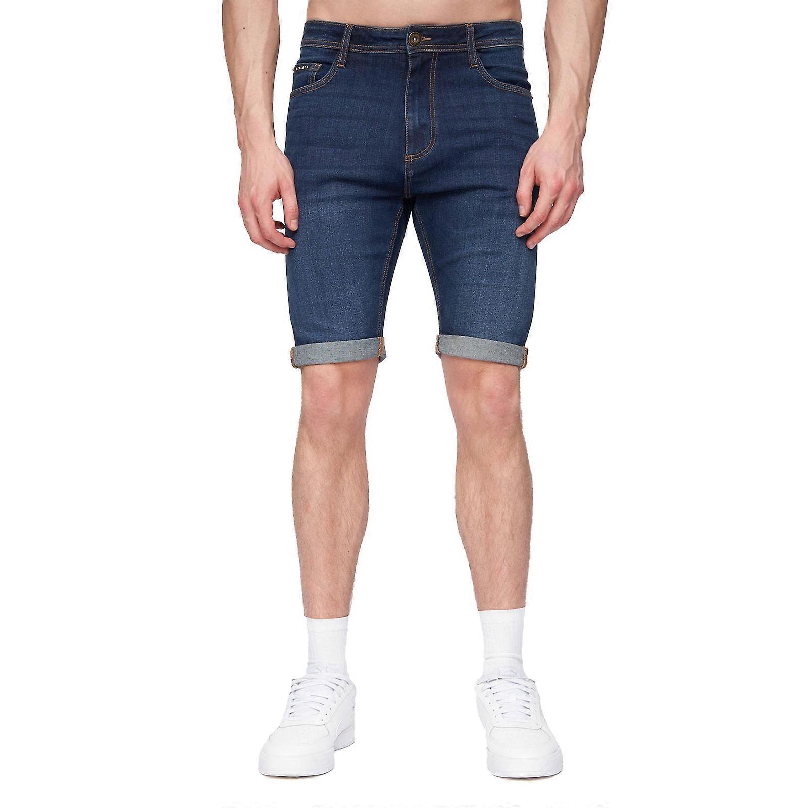 Henleys Flex Denim Shorts Navy