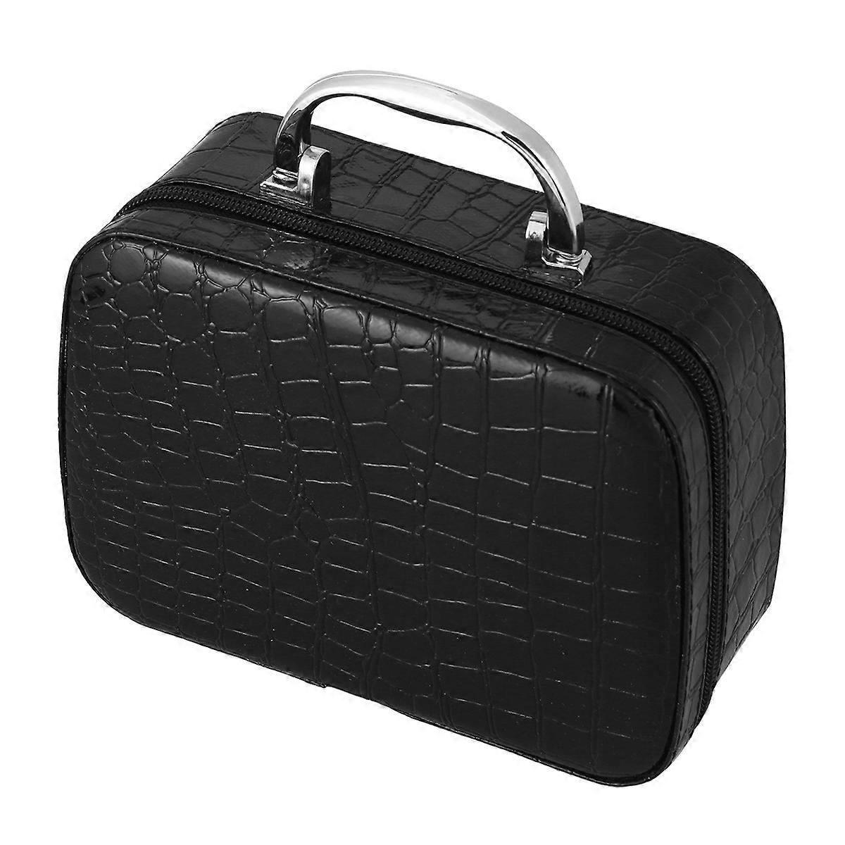Roller Bottle Storage Bag Black PU Case for 1Pcs Capacity