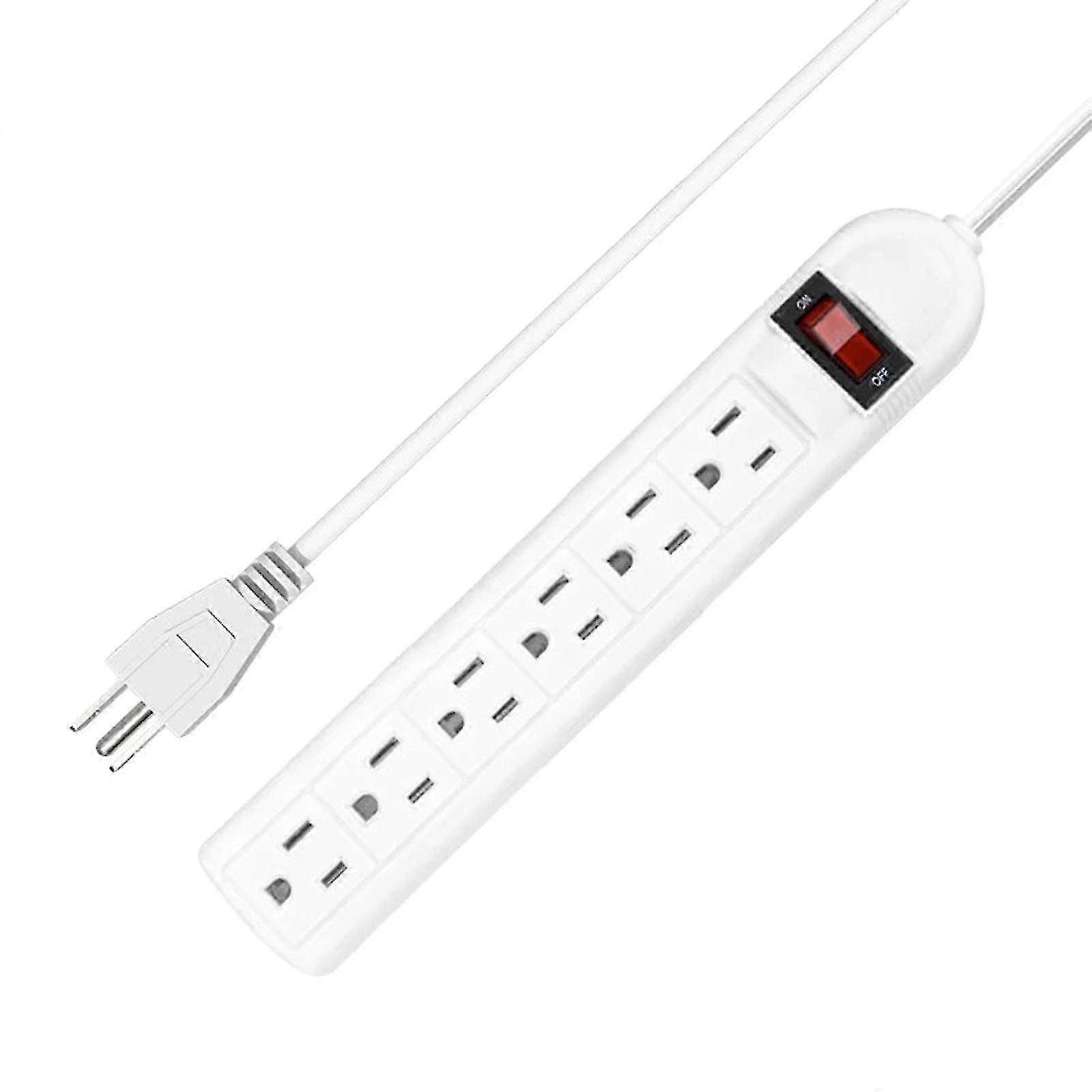 6-Outlet Power Strip with 6.6ft Cord, 1000W, US Plug for Home & Commercial Use Edition 0919