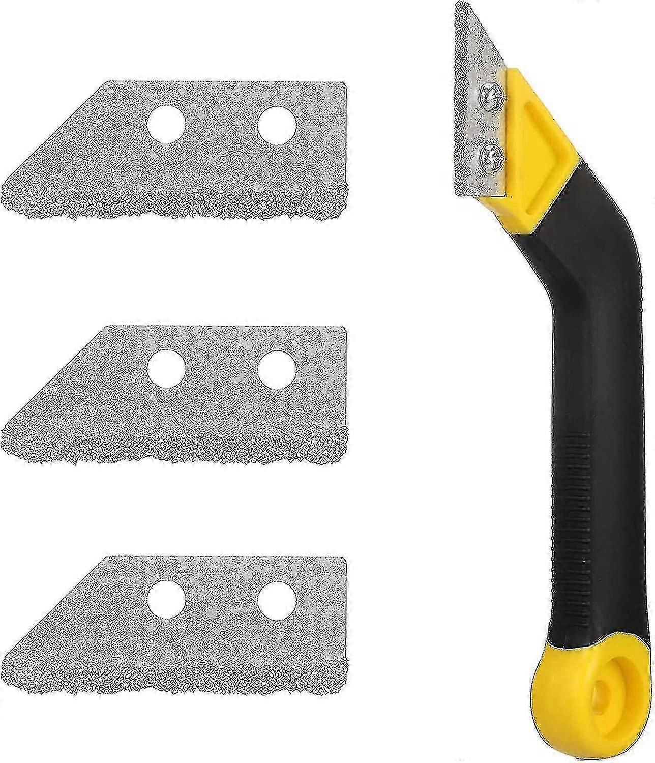 Tile Grout Scraper, Grout Remover Tool with 3 Replacement Blades, Ceramic Hob & Floor Tile Cleaning
