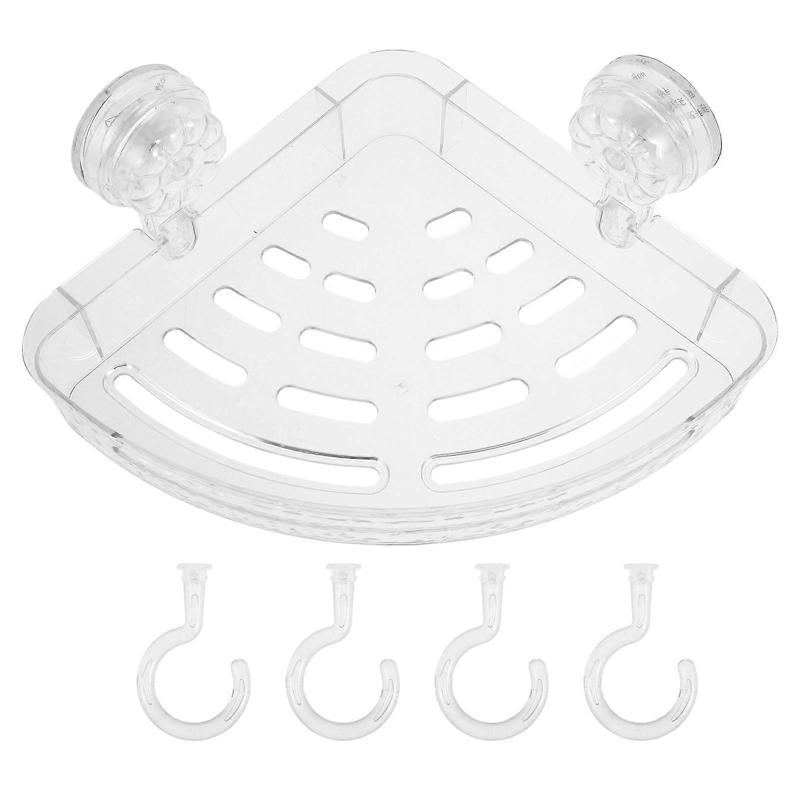 Triangle Storage Rack Corner Shower Rack Sucker for Bathroom Storage