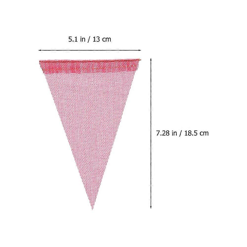 Holiday Triangle Linenette Banner Hanging Decorative Banner 20Pcs for Decor