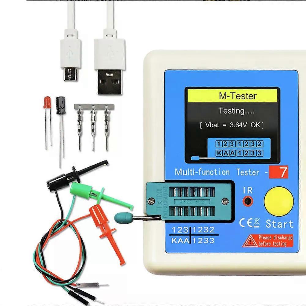 Multimeter Colorful Display TFT For Diode Triode MOS/PNP/NPN Capacitor Resistor Transistor LCR-T7 Transistor Tester