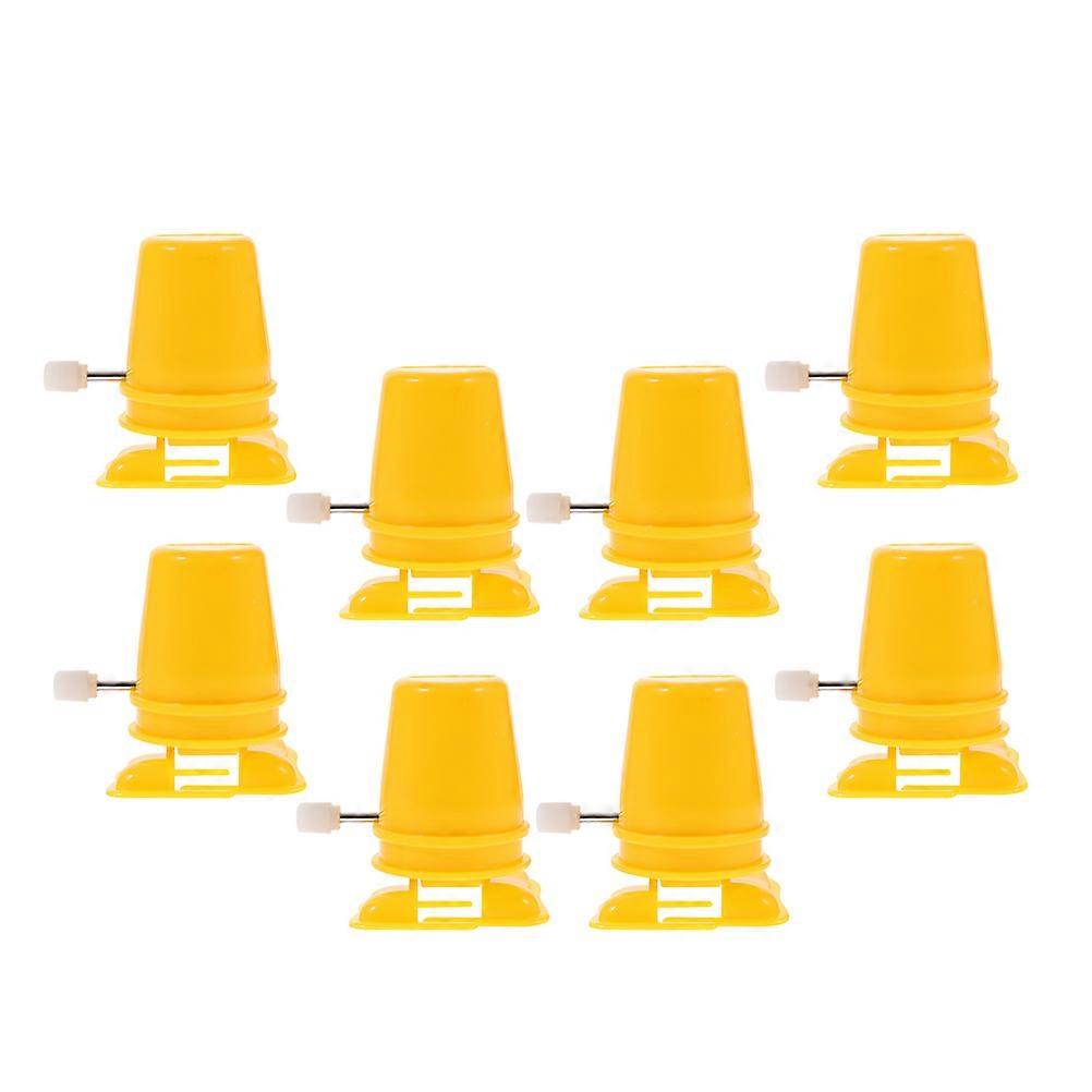 8Pcs Clockwork Diy Toy Movement Parts for Creative Activities and Handicraft Projects in Yellow Plastic