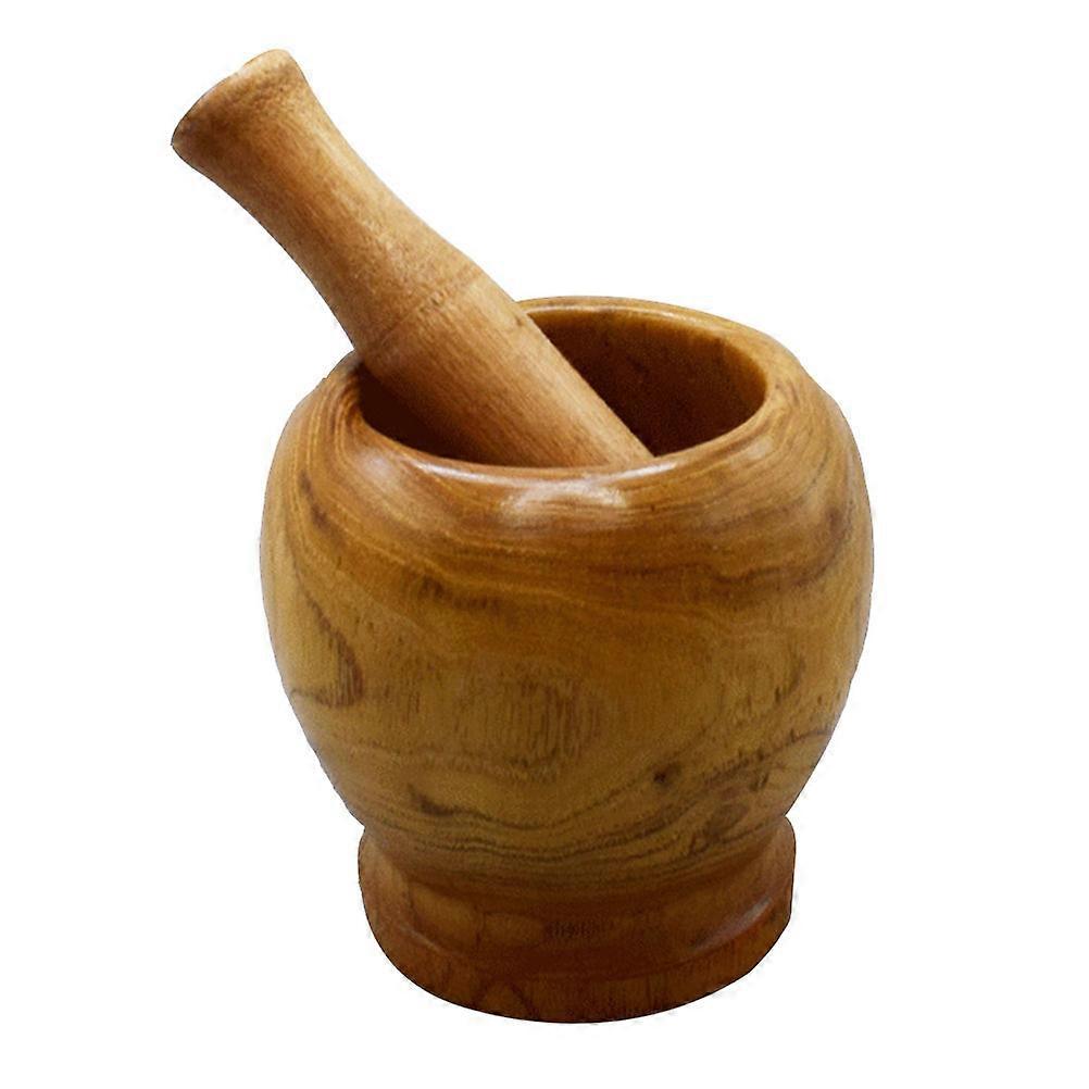 Wood Garlic Pestle for Home Use 1Set Garlic Crusher and Grinding Bowl