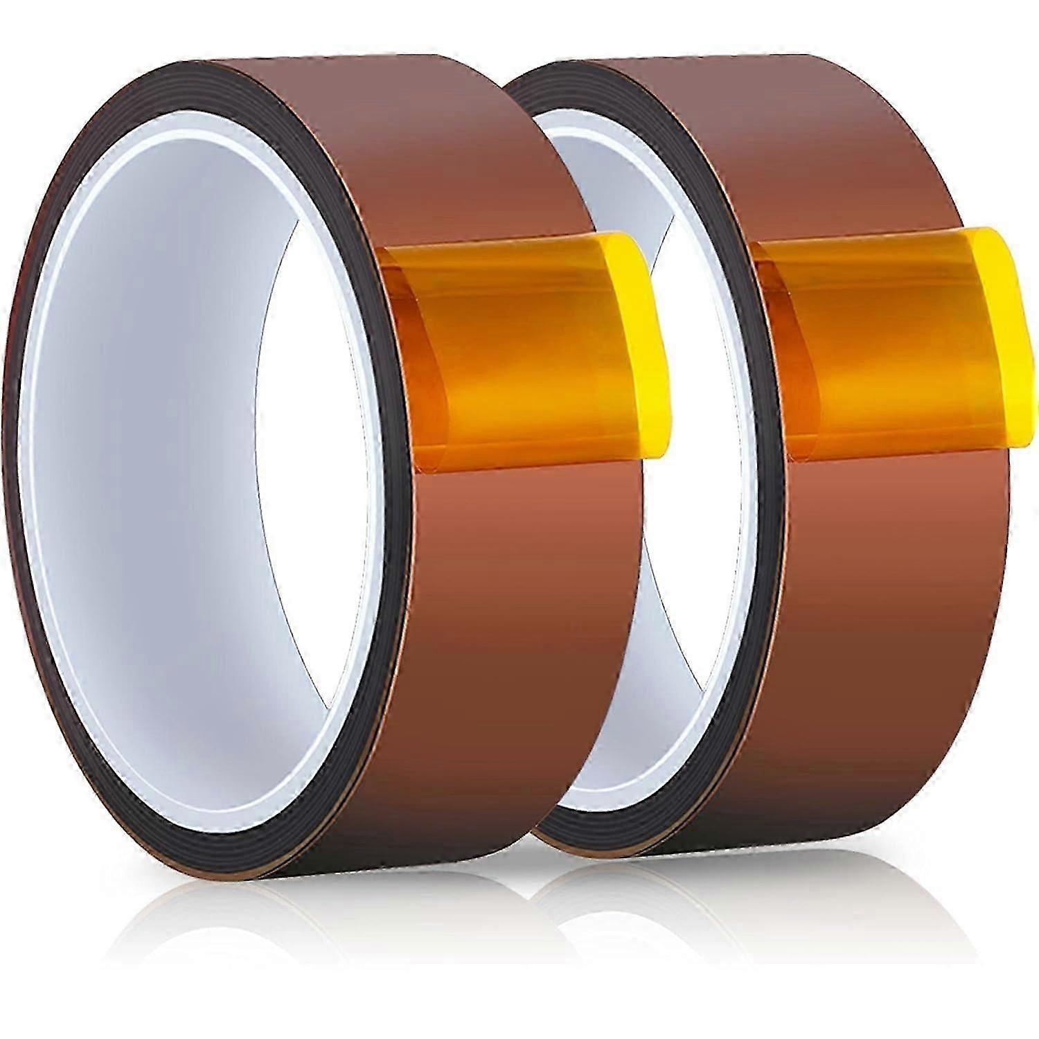 2 Rolls Heat Tapes High Temperature Tape Sublimation Tape Heat Transfer Tape Heat Resistant Tape Polyimide Tape for Electronics 3D Printers DIY Craft