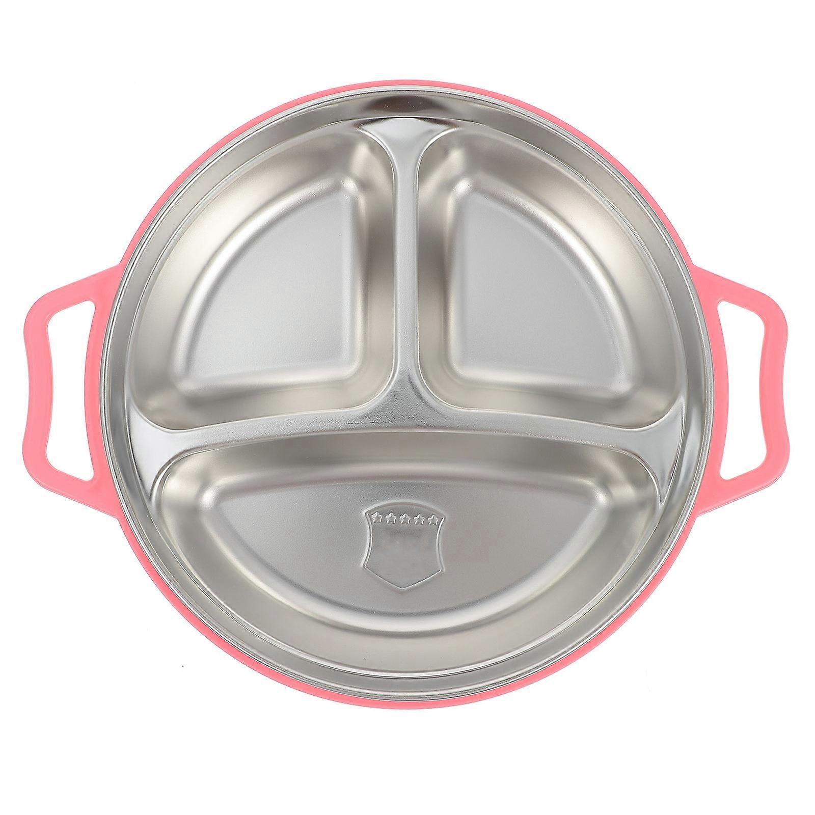Plate 1Pack In Pink Stainless Steel Suitable For Canteen Office Picnic Offers Easy To Clean Function