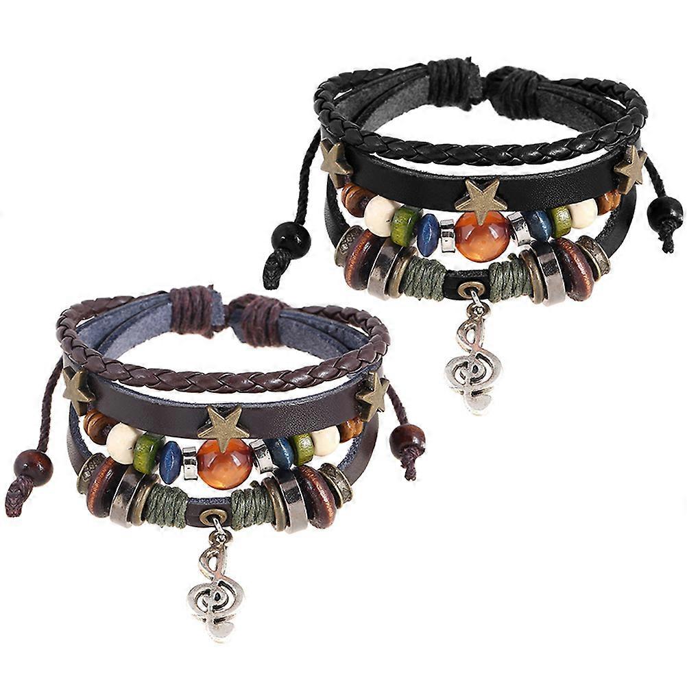 Retro Bracelets for Decoration 4Sets Multi Color