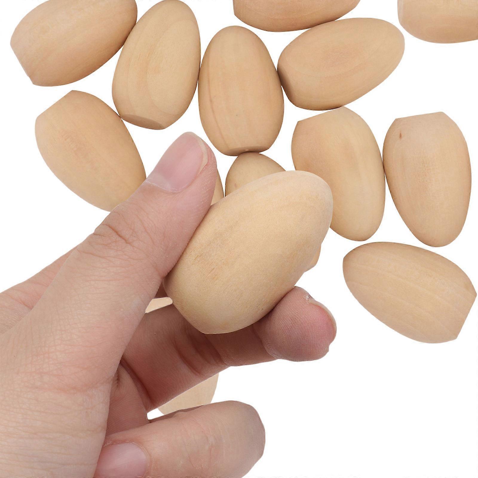 Easter Wooden Egg DIY Craft 100 Pcs Perfect For Kids Pretend Play Drawing Exercises Light Weight Versatile